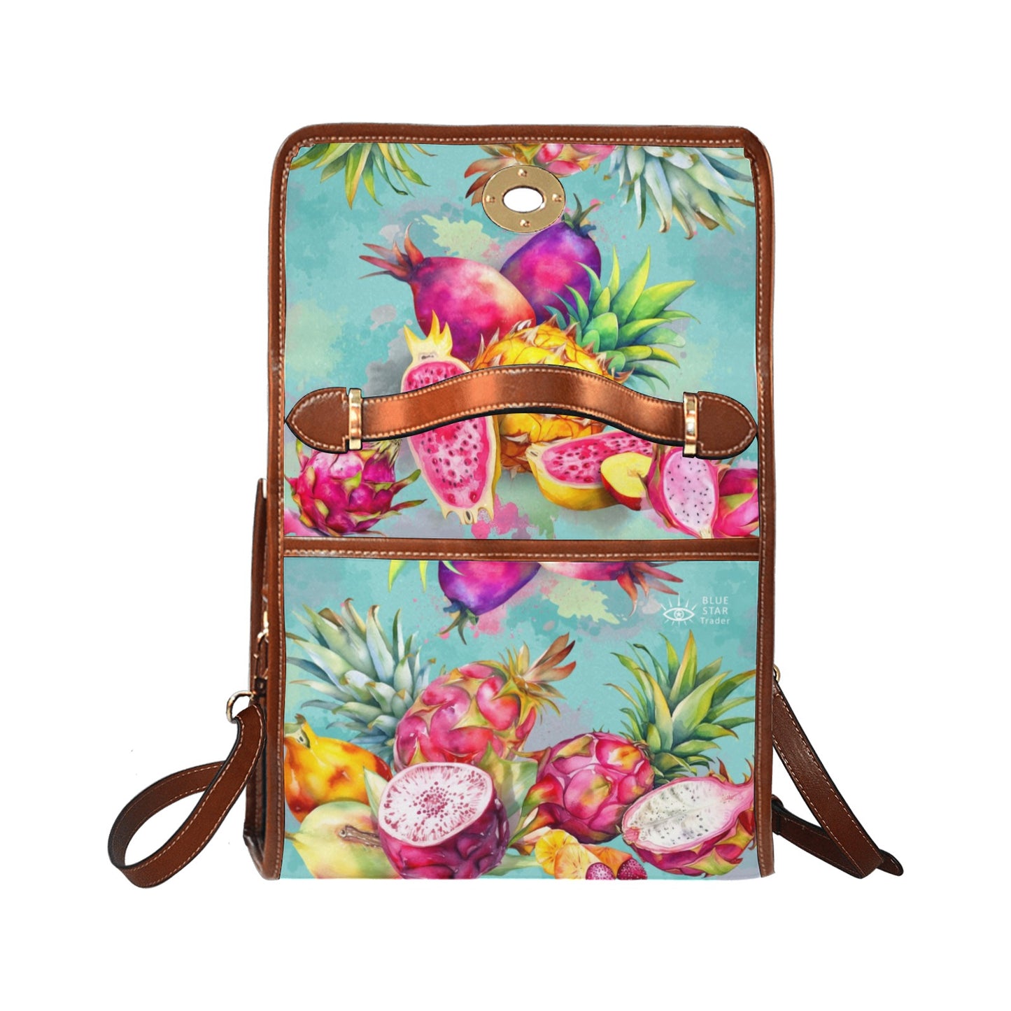 Colorful Dragon Fruit Purse, Canvas Satchel Bag
