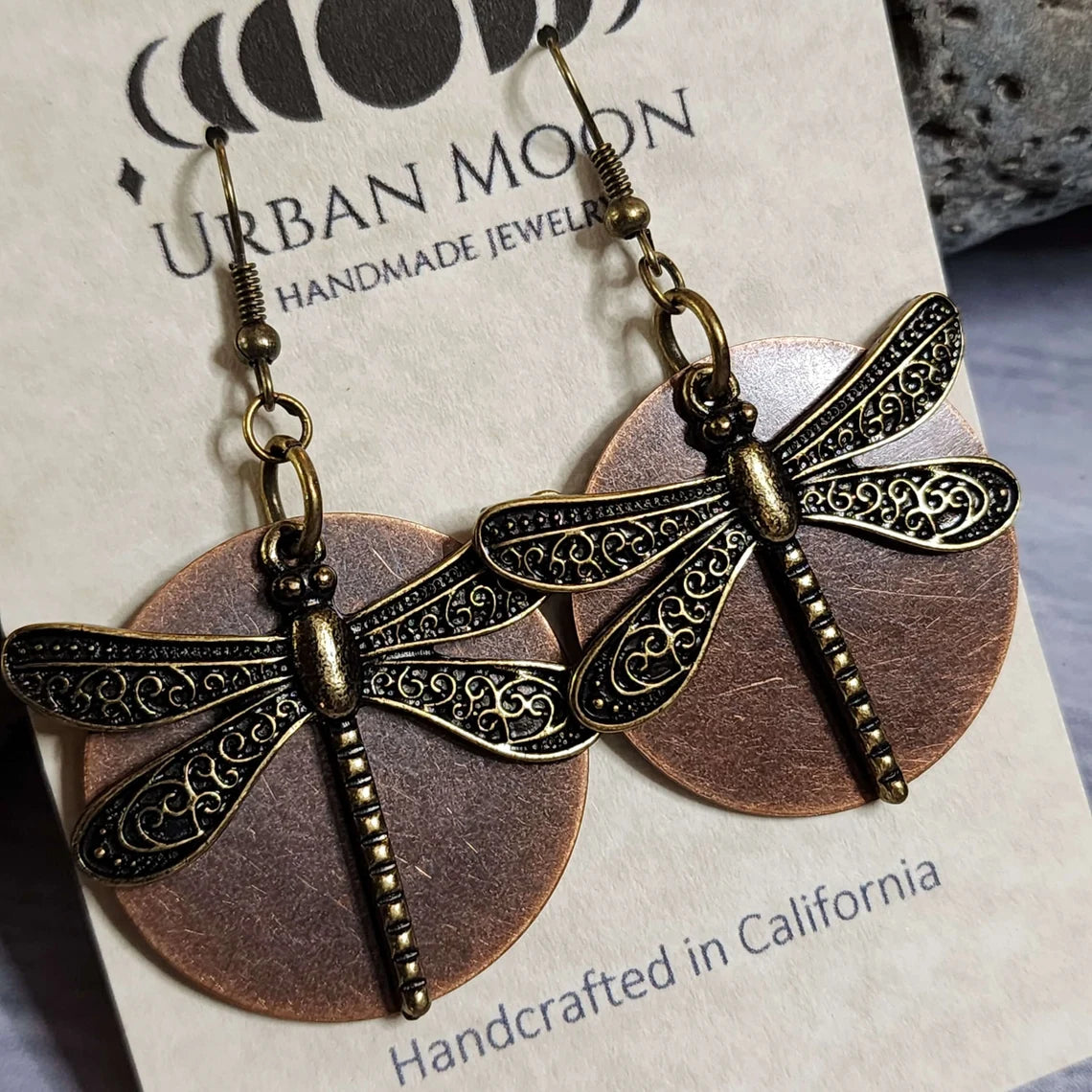 Mixed Metal Dragonfly Earrings