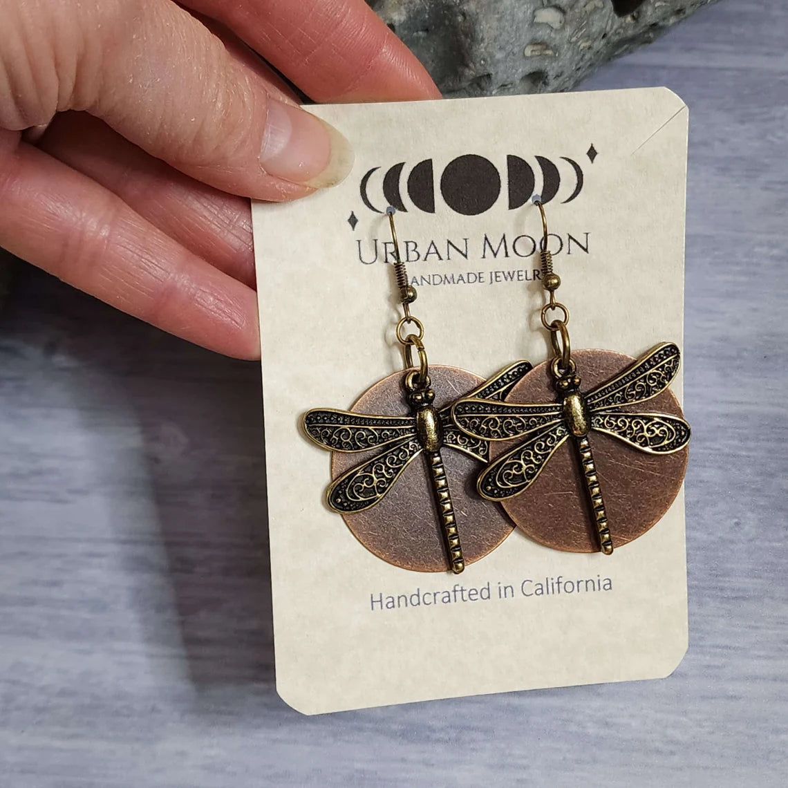 Mixed Metal Dragonfly Earrings