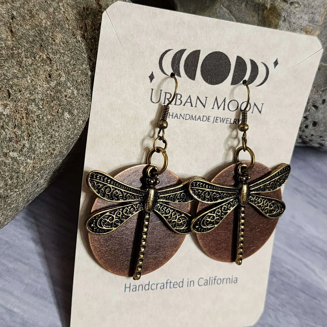 Mixed Metal Dragonfly Earrings