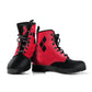 Red Black Boots 3-Diamond Design Combat Style (Size EU41 / Women's 10 / Men's Size 7