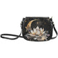 dark cottagecore witchy crescent moon lotus flower purse, crossbody bag