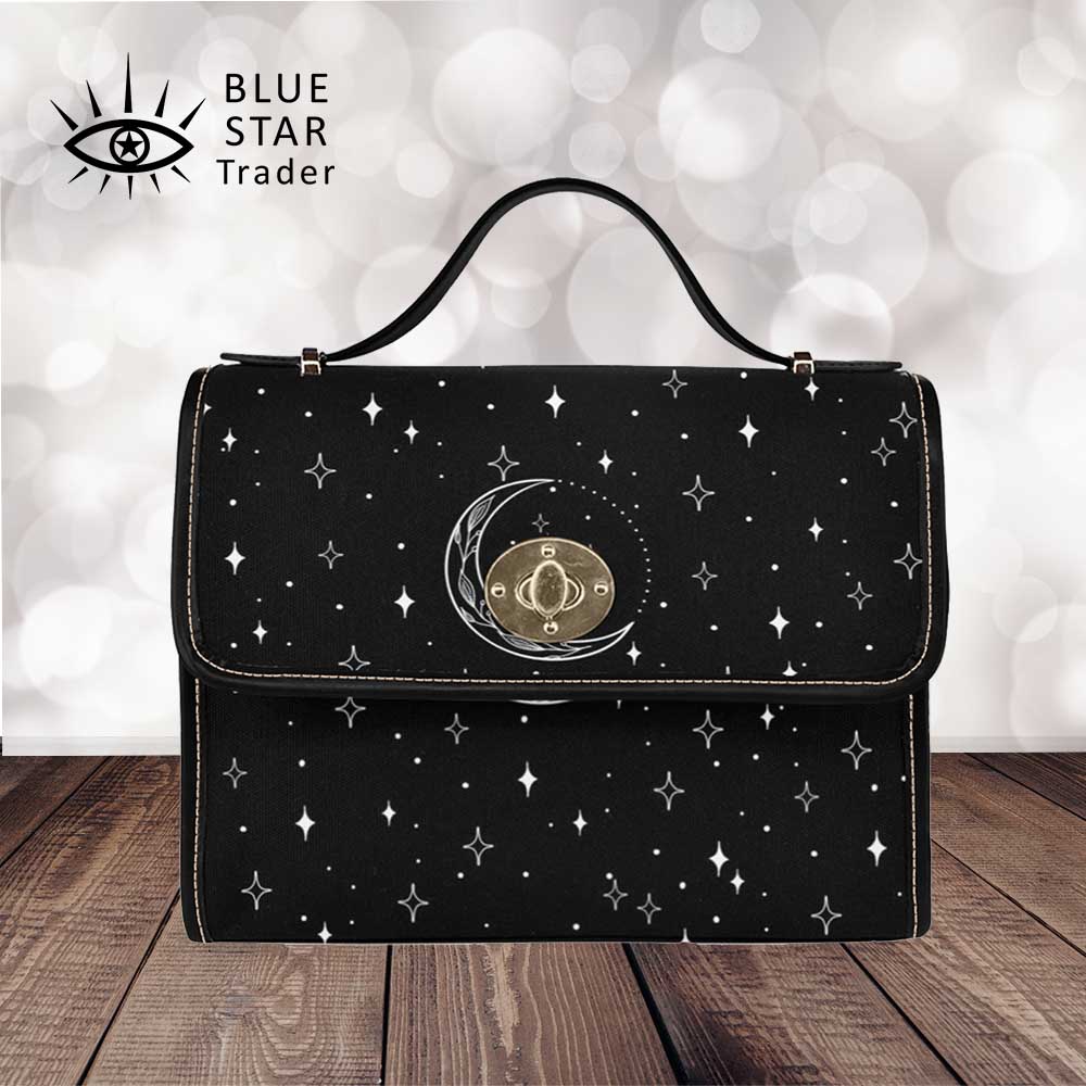 minimalist moon and stars cross body purse