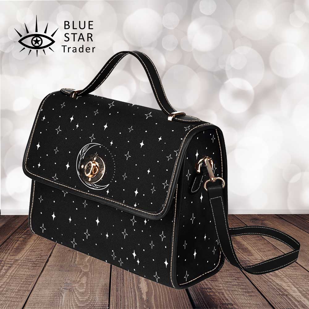 minimalist moon and stars cross body purse