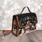 Elegant Mushrooms Cross Body Purse, Vegan, Cottagecore Witch Canvas Satchel bag