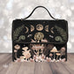 Elegant Mushrooms Cross Body Purse, Vegan, Cottagecore Witch Canvas Satchel bag