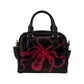 Black and red octopus purse, Goth bag, shoulder bag, hand bag