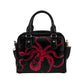 Black and red octopus purse, Goth bag, shoulder bag, hand bag