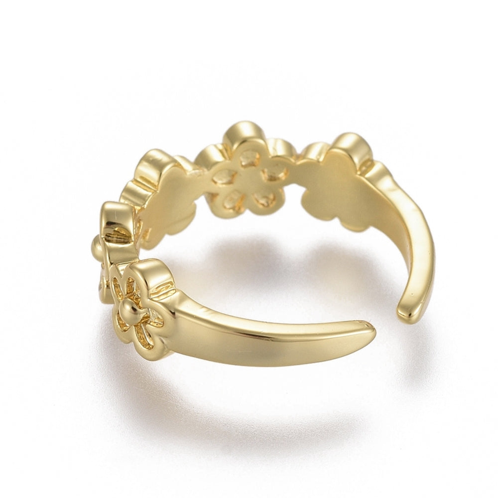 Gold Tiny Flowers Toe Ring (Size 3)