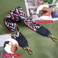Bold red and black adjustable purse strap, guitar strap
