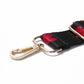 Red hearts purse strap, queen of hearts, black purse strap