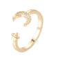 Moon and Star Ring, Gold Brass Size 4.5