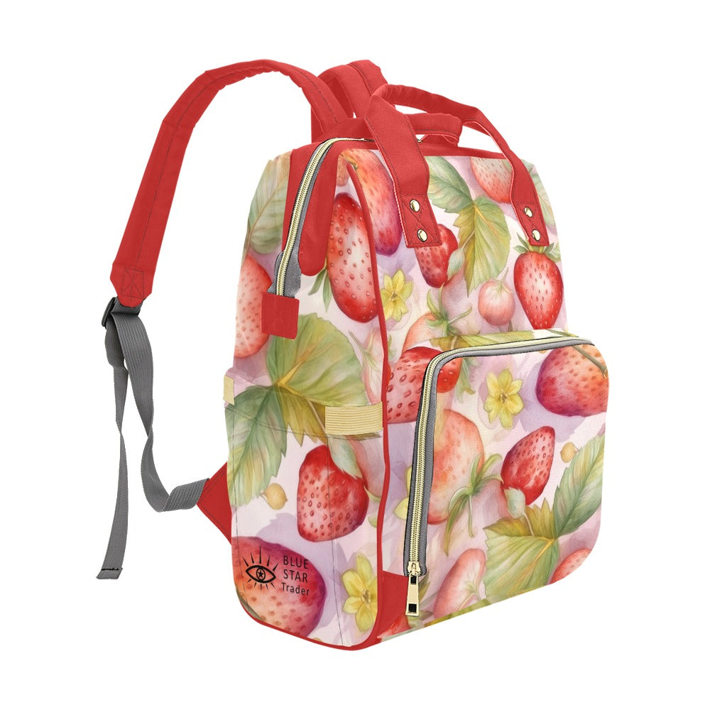 Cute Pink Strawberries Back Pack