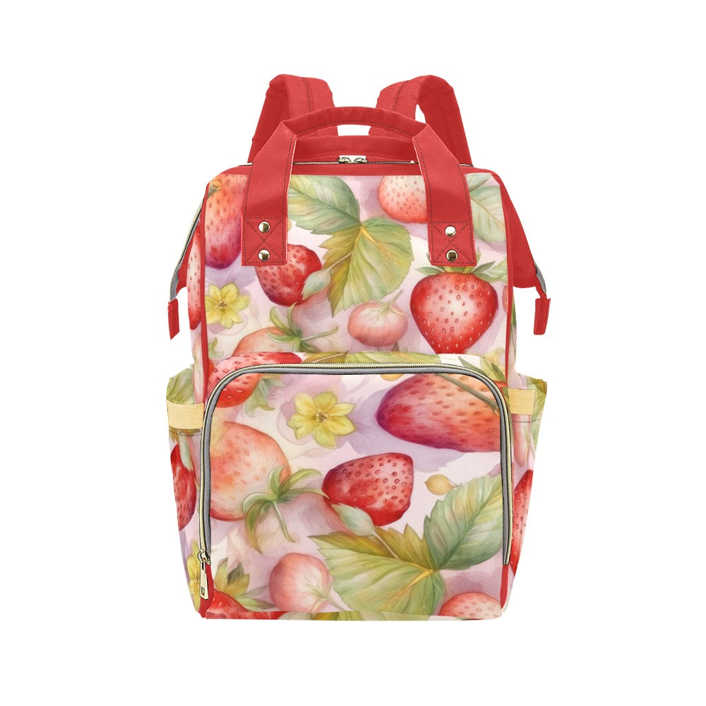 Cute Pink Strawberries Back Pack