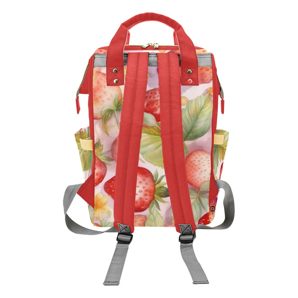 Cute Pink Strawberries Back Pack