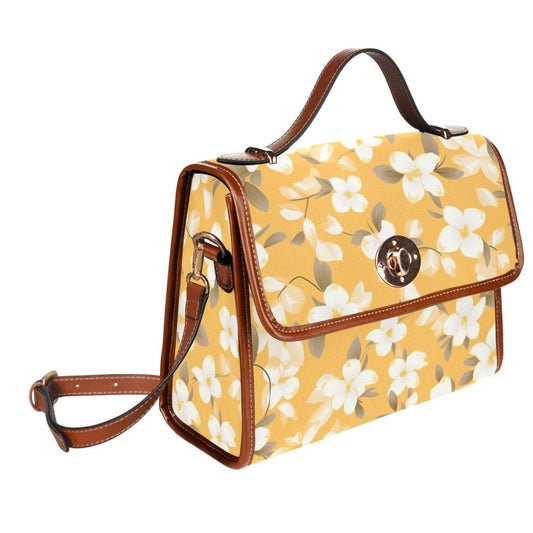 yellow floral purse, cottage core cross body bag