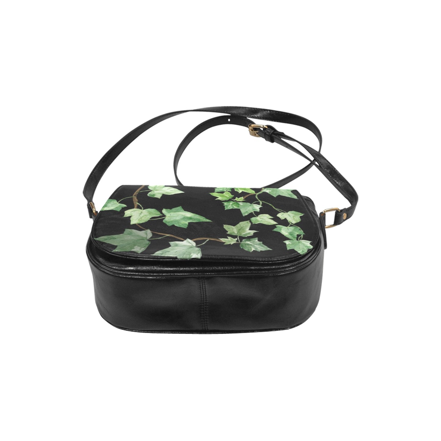 Black and Green Ivy Phases Cross Body Purse