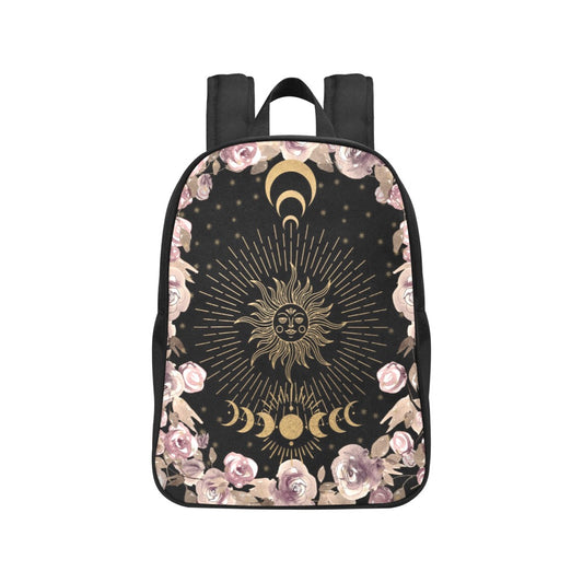 Sun, moon phases, pastel roses back pack