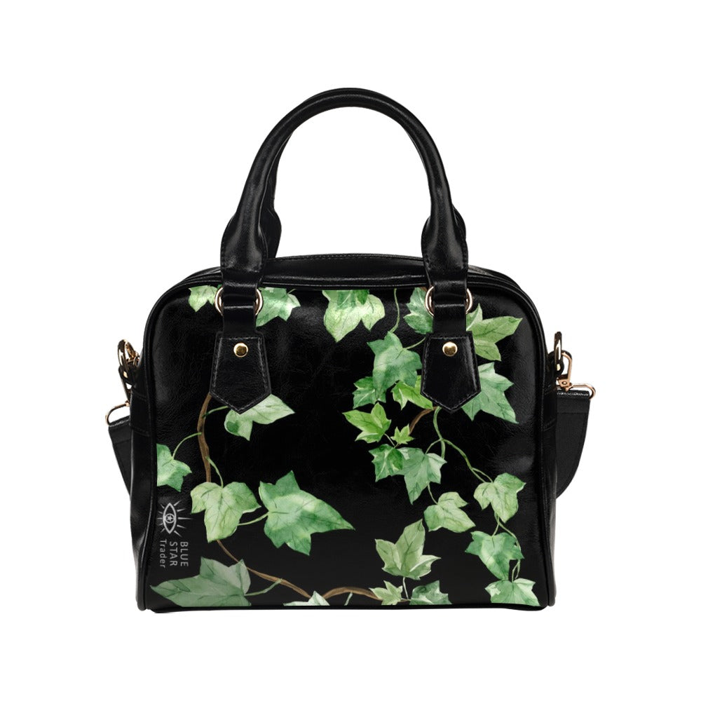 Black and Green Ivy Bowler Bag Purse (Handbag, Shoulder Bag)