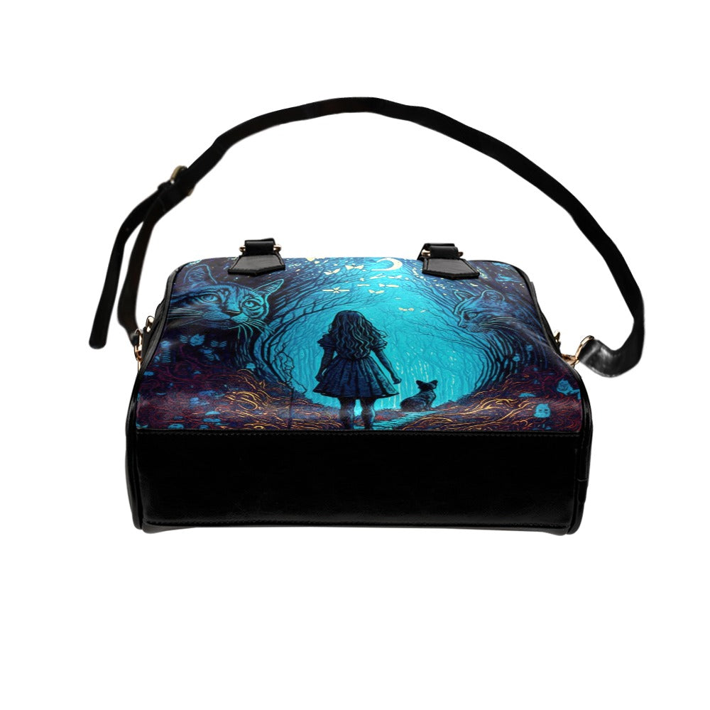 Alice in Wonderland Blue Looking Glass Purse, Bowler Handbag