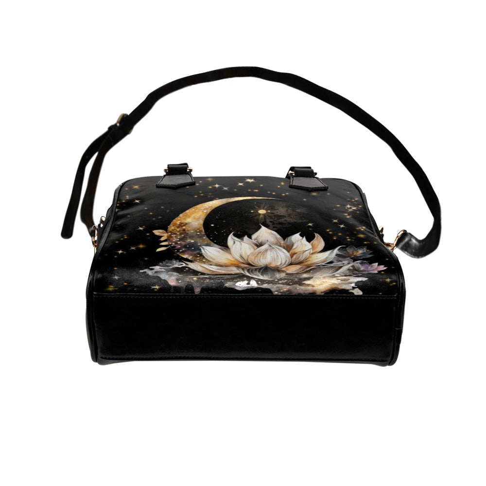 Lotus Moon Purse, Witchy Purse Black and Gold