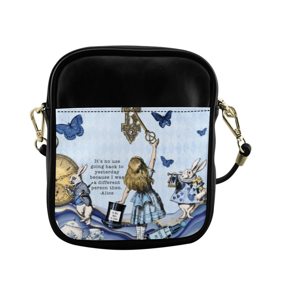 Light Blue Alice in Wonderland with Key - Mini Phone Purse, Crossbody Sling Bag