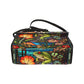 stained glass print frog purse, shoulder bag