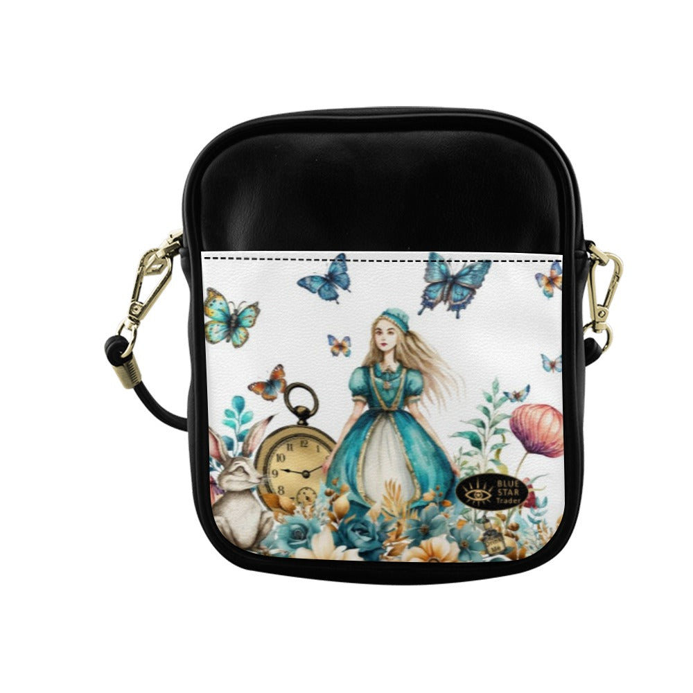 White Alice in Wonderland Mini Phone Purse - Crossbody Sling Bag