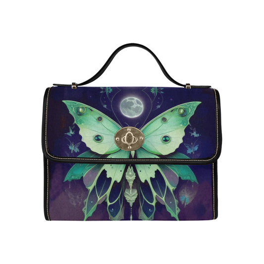 Green and Purple Butterfly Purse, Canvas Purse