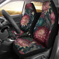 Dark Red Floral Car Seat Covers