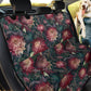 Dark Red Floral Pet Seat Cover for Car Back Seat