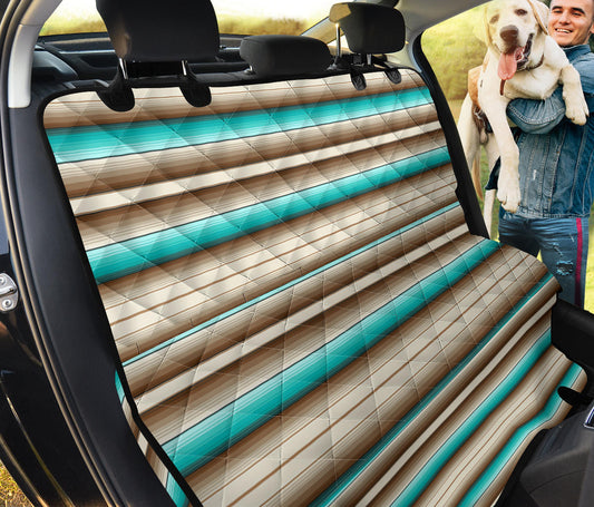 turquoise serape car seat cover, striped pet seat cover, Southwestern, Baja
