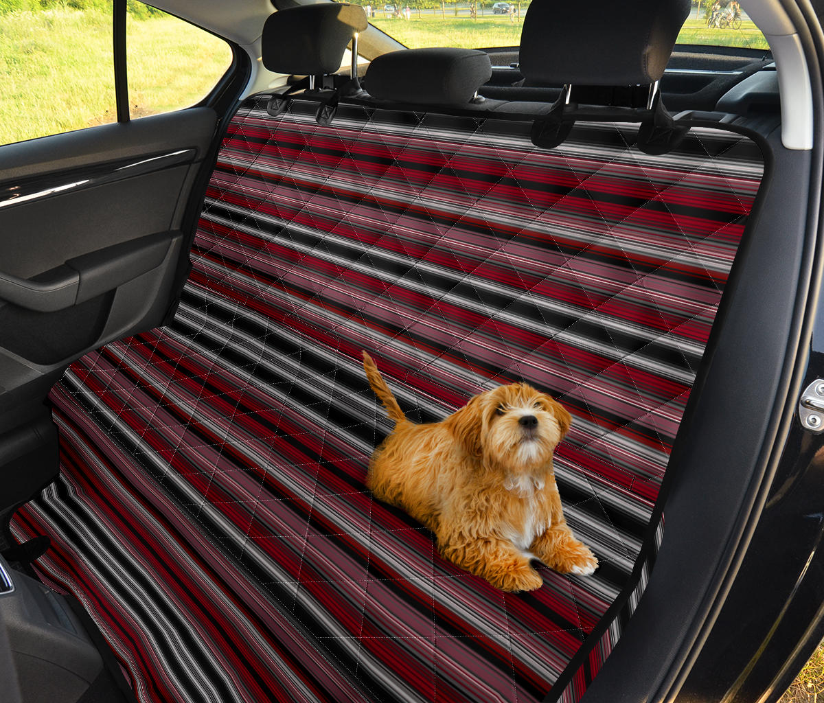 Serape Car Seat Covers, Dark Red Stripes Auto Seat Protector, Pet Seat Covers Mexican Blanket Print, Striped