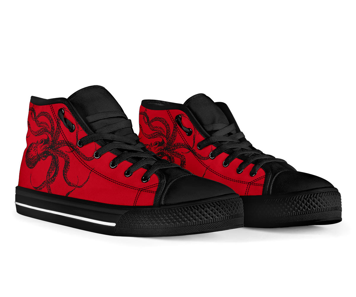Red Octopus High Tops Sneakers