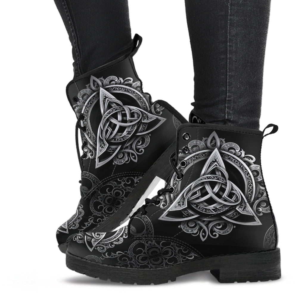 Witchy Triquetra Lace Up Ankle Boots