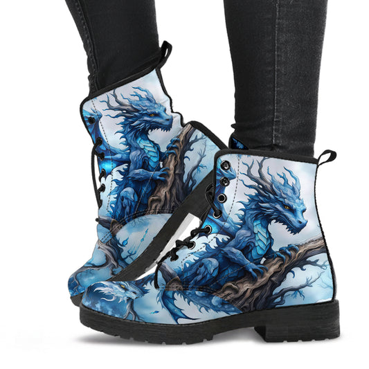womens blue dragon boots dnd fan gift