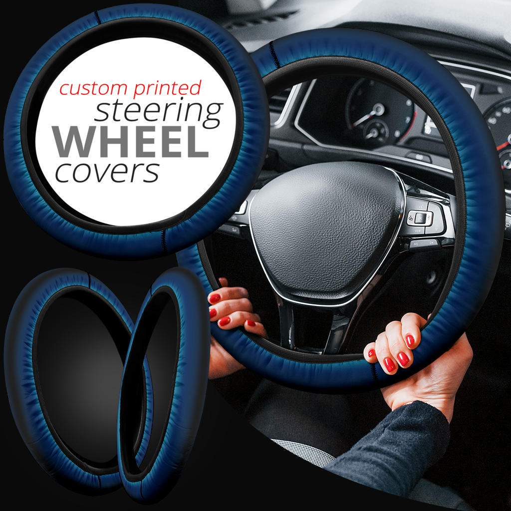 Blue Black Ombre Steering Wheel Cover