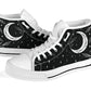 witchy high tops, black moon sneakers, celestial shoes