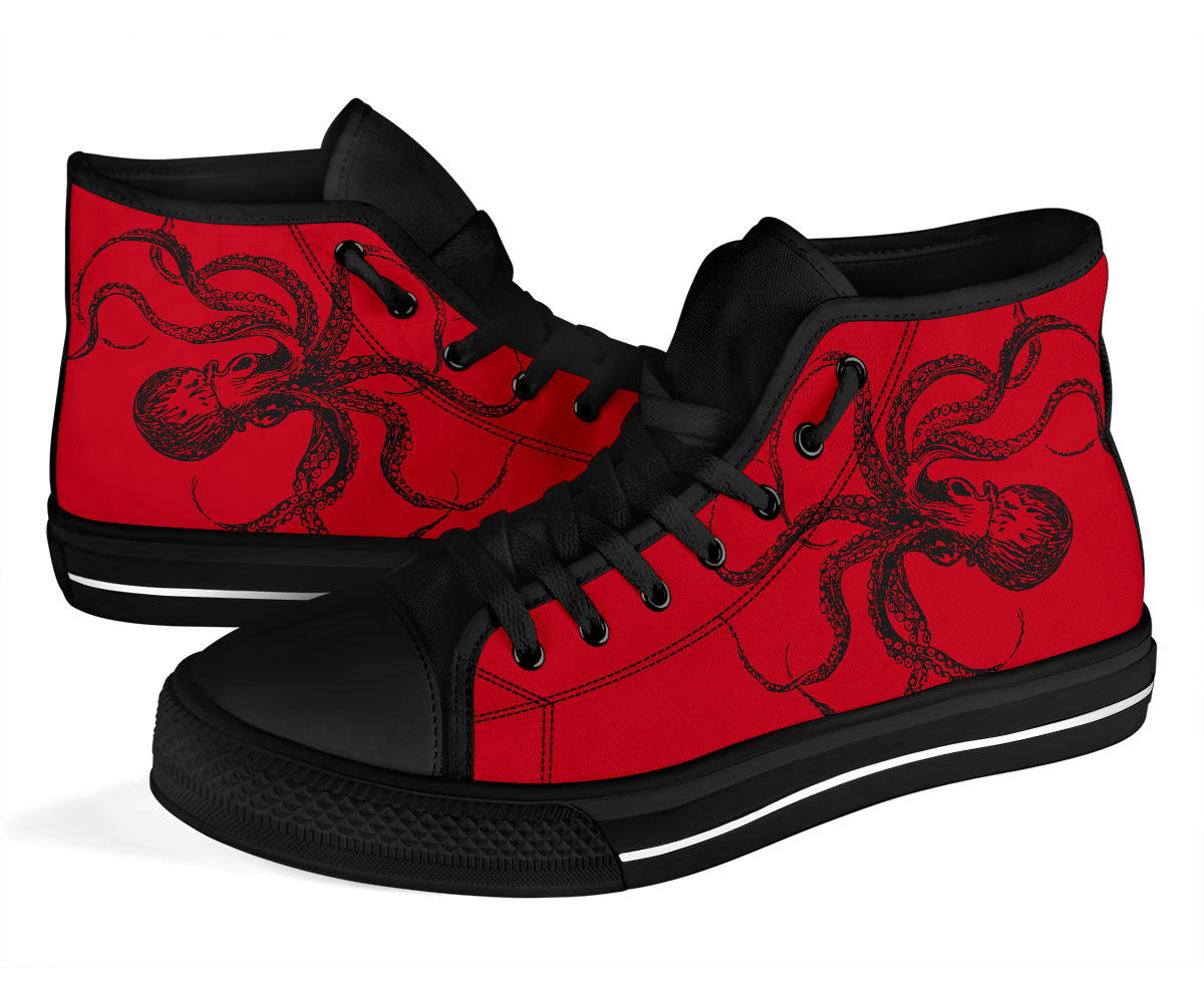 Red Octopus High Tops Sneakers
