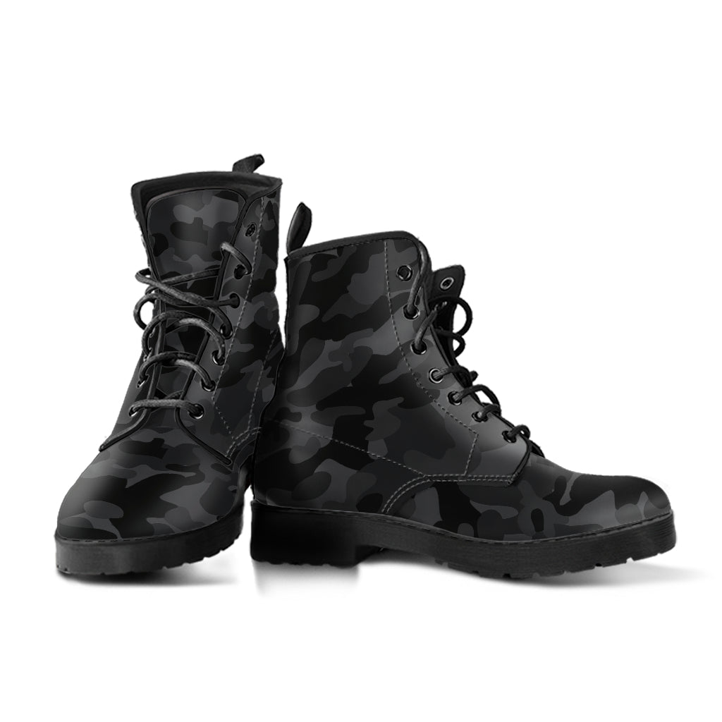 Black Camo Combat Boots