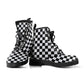 Black White Checkered Combat Boots