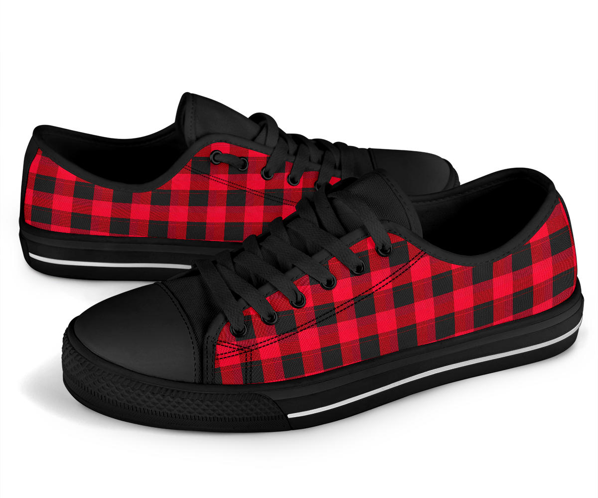 Red Buffalo Plaid Low Tops Sneakers