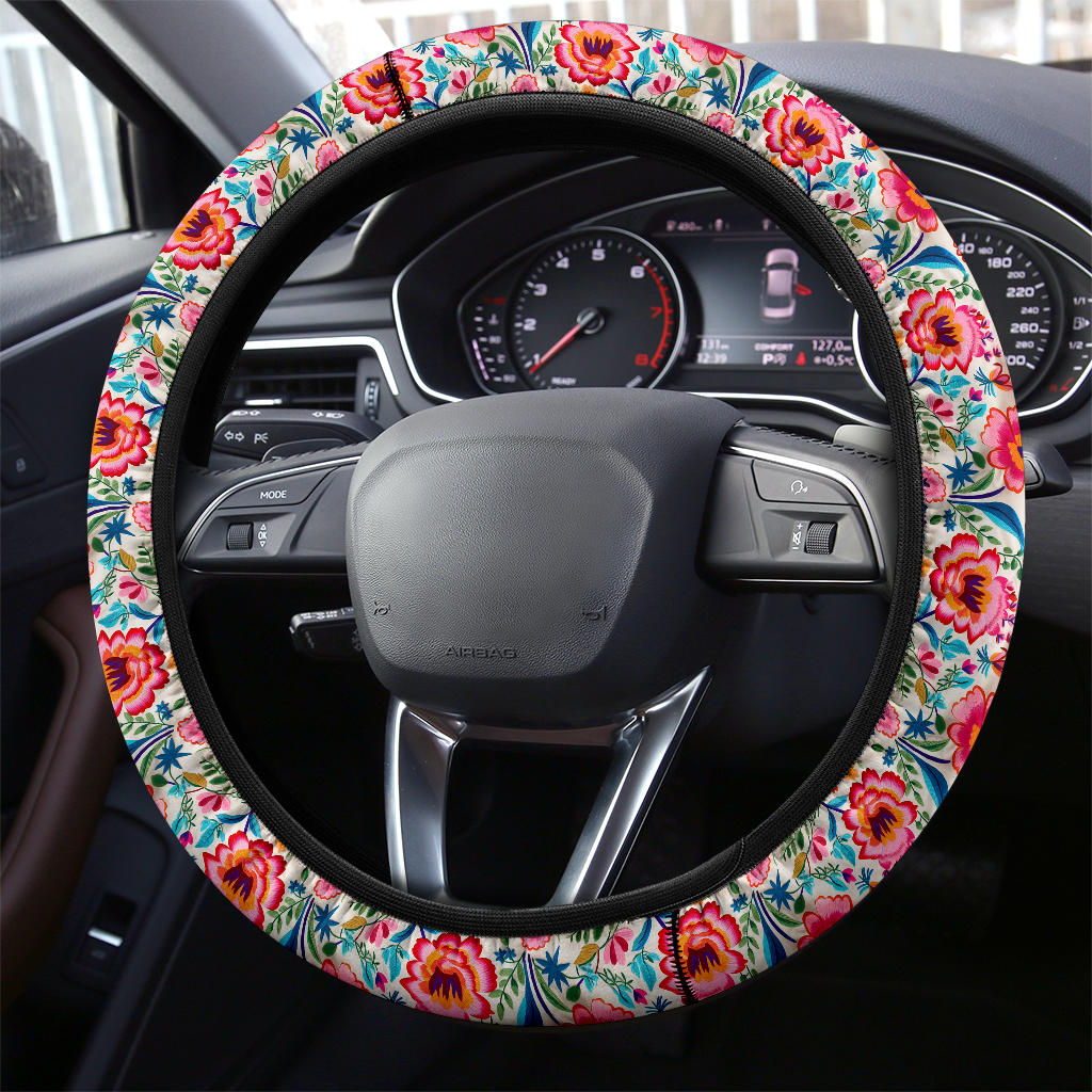 Colorful Flowers (01) Steering Wheel Cover