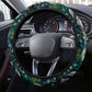 Mystical Green Flowers & Bird Steering Wheel Cover