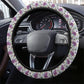 Purple Flowers Steering Wheel Cover