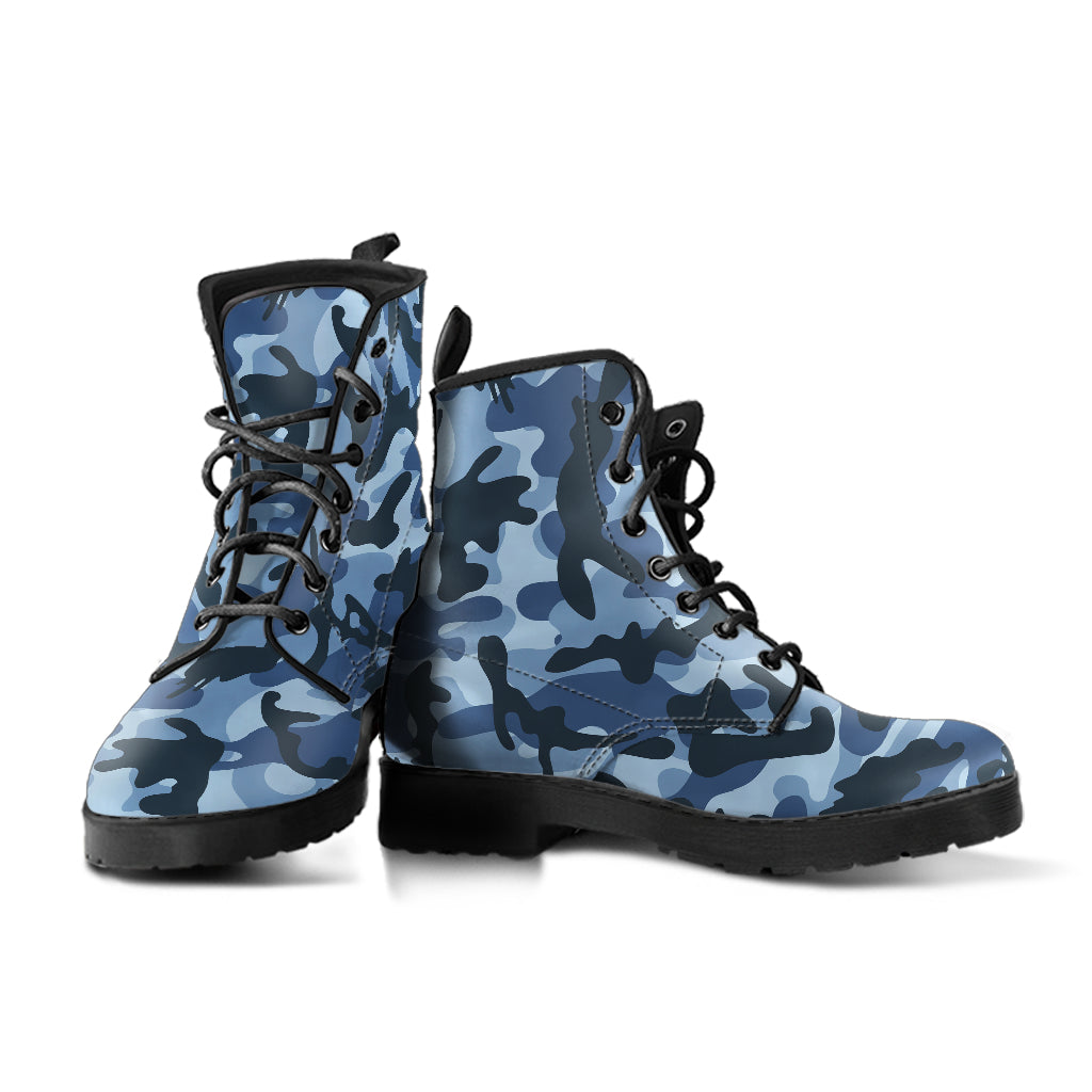 Blue Camo Combat Boots