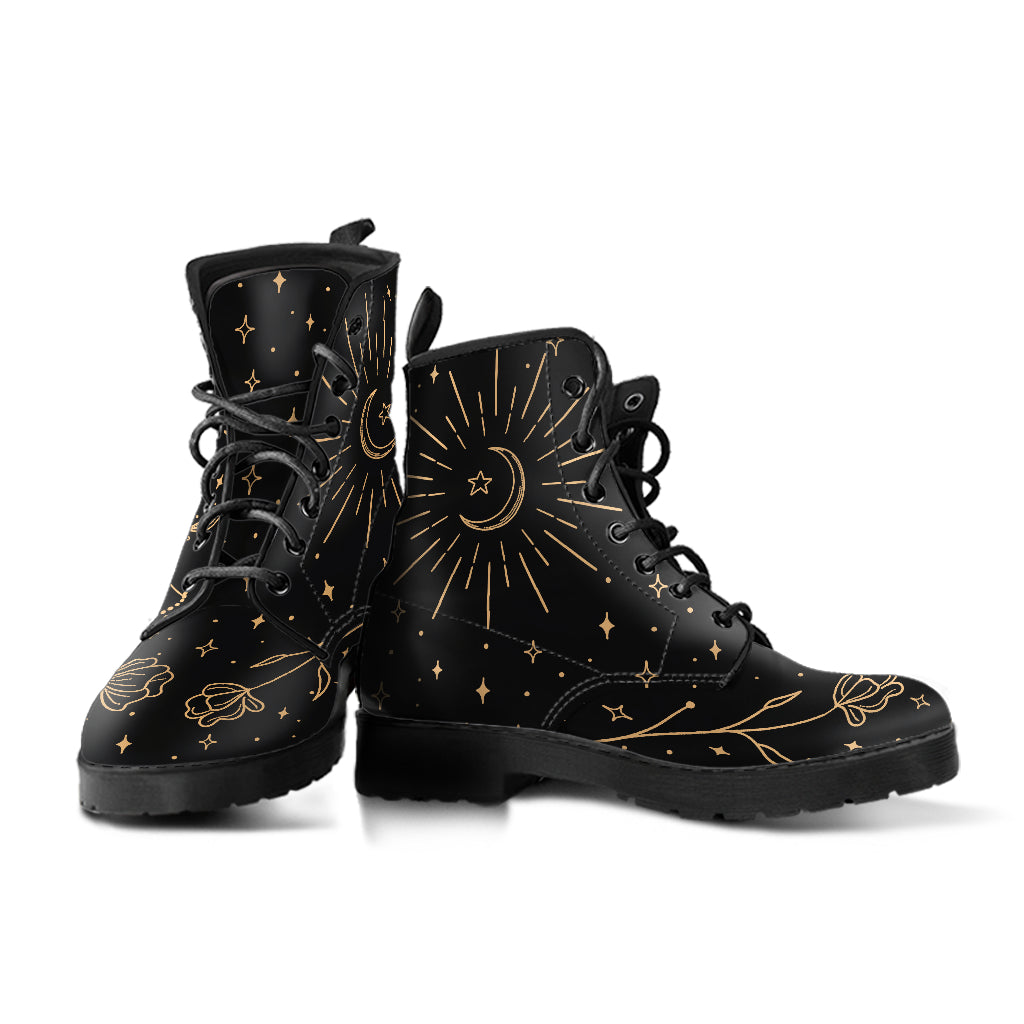 Customers love our moon flower boots, witchy lace-up vegan boots