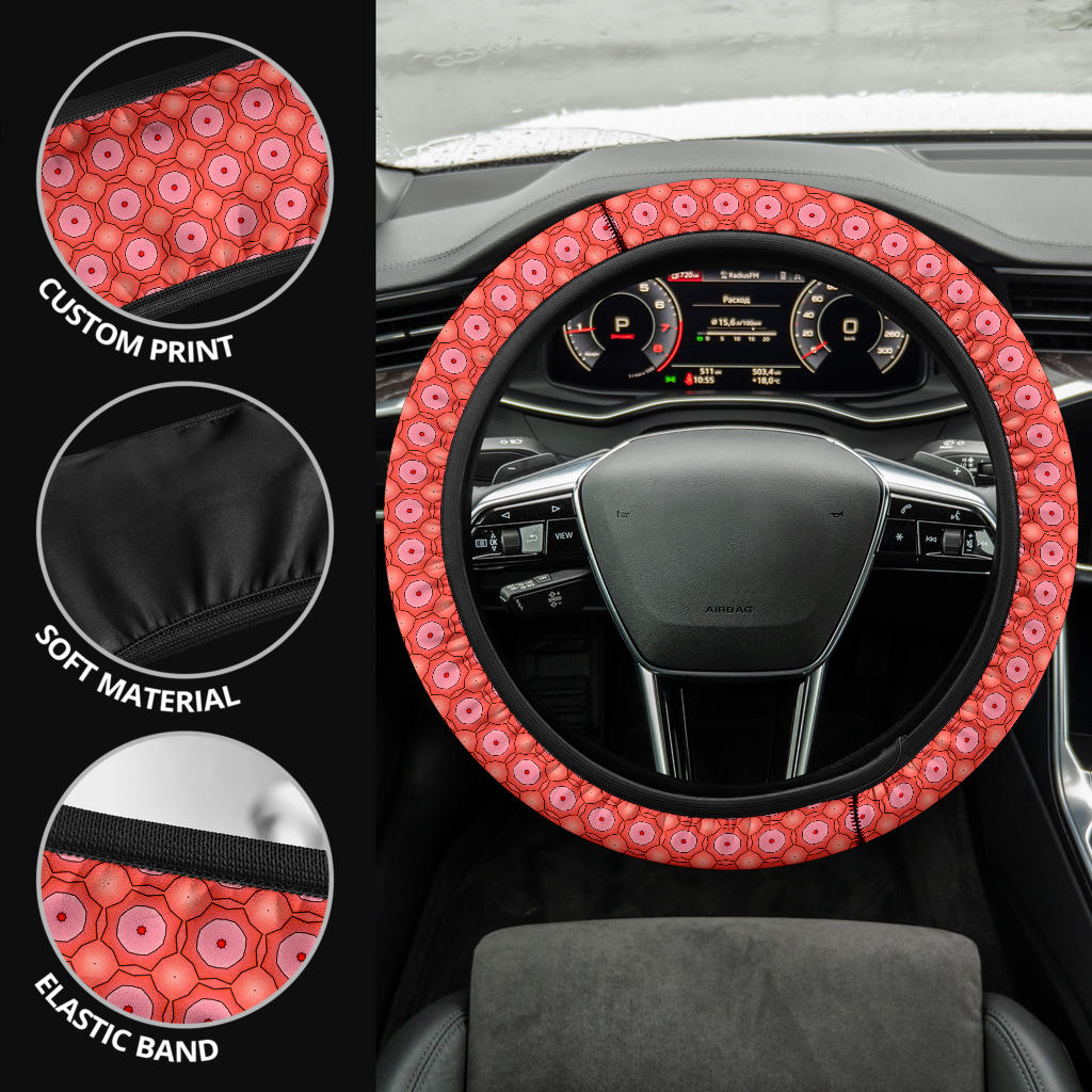 Retro Orange Pattern Steering Wheel Cover