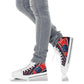 patriotic shoes, black high tops, red white blue sneakers