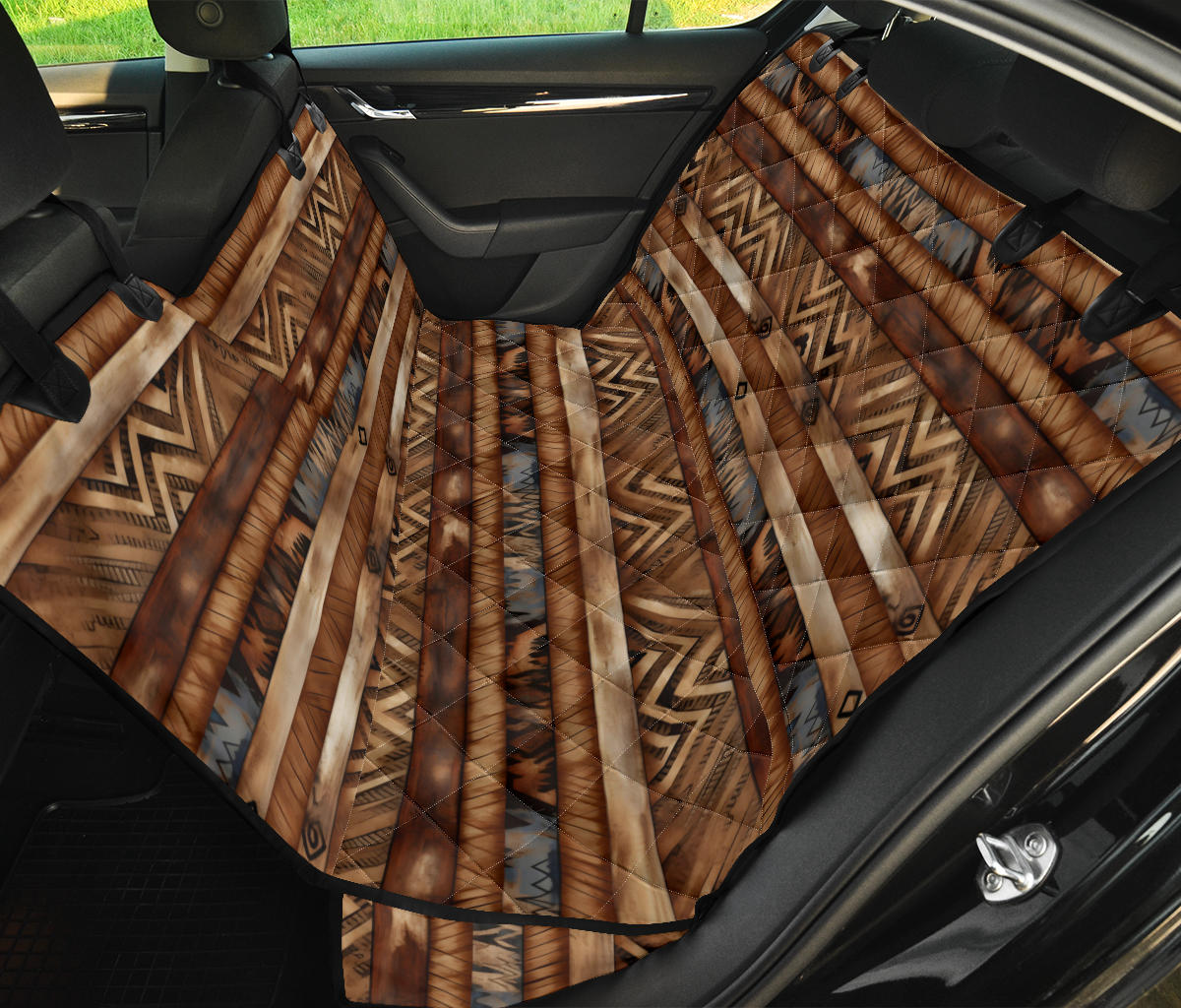 Southwestern Stripes Pet Seat Cover for Car Back Seats